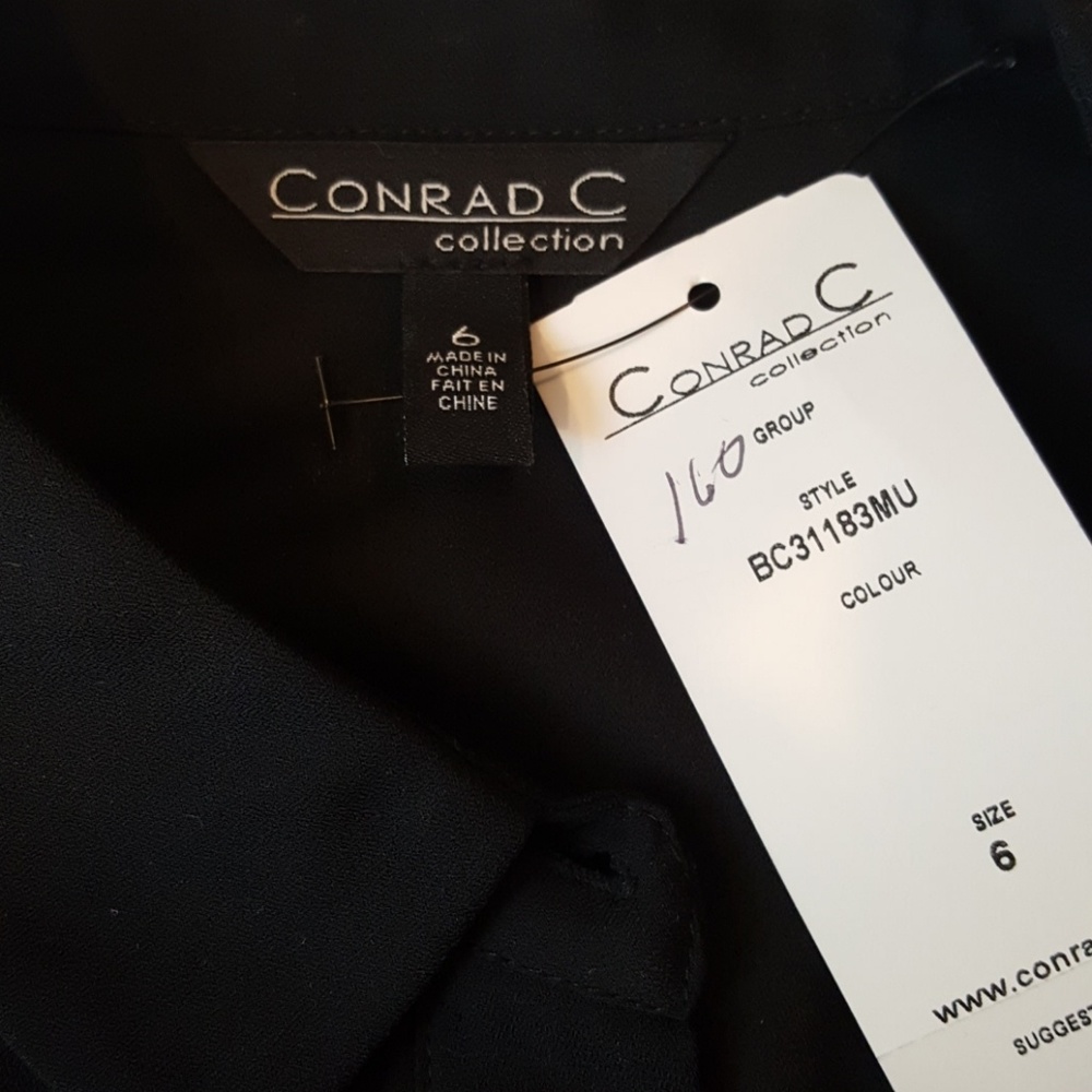 LAST CHANCE! CLOSET CLOSING! Conrad C black long-sleeve tunic blouse w/pockets - Picture 7 of 7